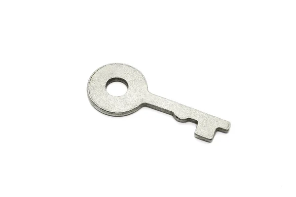 Jednoduchý Kovový Klíč Izolovaných Bílém Pozadí — Stock fotografie