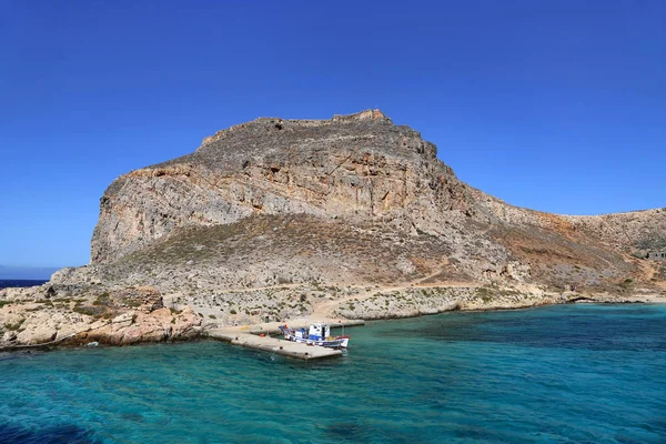 要塞、クレタ島、ギリシャの Gramvousa 島の海の景色 — ストック写真