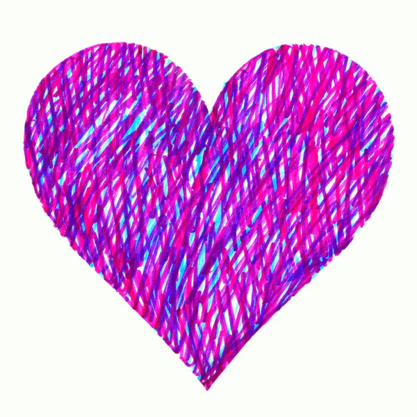 Abstract bright colorful heart on white — Stock Photo, Image