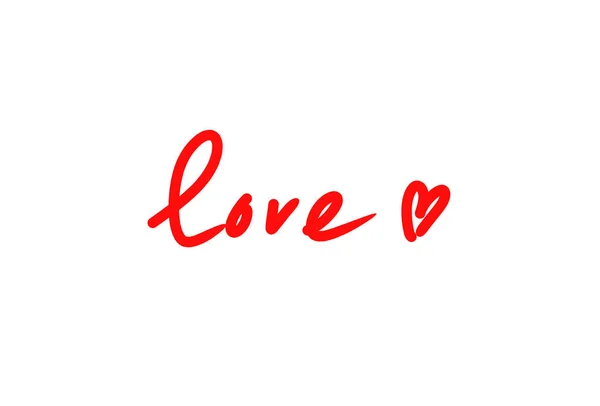 Ordet kärlek med abstrakt hjärta på vit bakgrund — Stockfoto