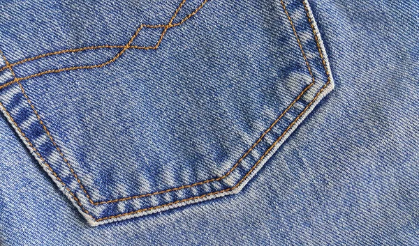 Fragment of classic blue jeans — Stock Photo, Image