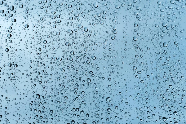 Gotas de água em vidro, textura verde — Fotografia de Stock