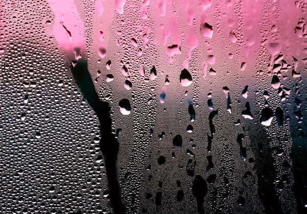 Gotas Água Naturais Vidro Close Cores Brilhantes Abstratas Textura — Fotografia de Stock