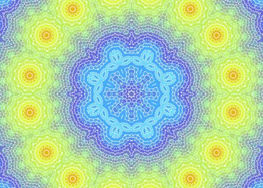 Tasarım için eşmerkezli mozaik desenli soyut parlak çok renkli arkaplan