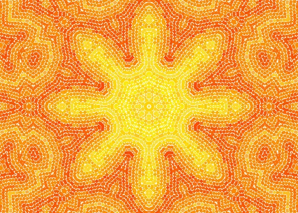 Abstract Bright Yellow Orange Background Concentric Mosaic Pattern Design — Stock Photo, Image