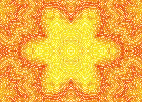 Abstrato Amarelo Brilhante Fundo Laranja Com Padrão Mosaico Concêntrico Para — Fotografia de Stock