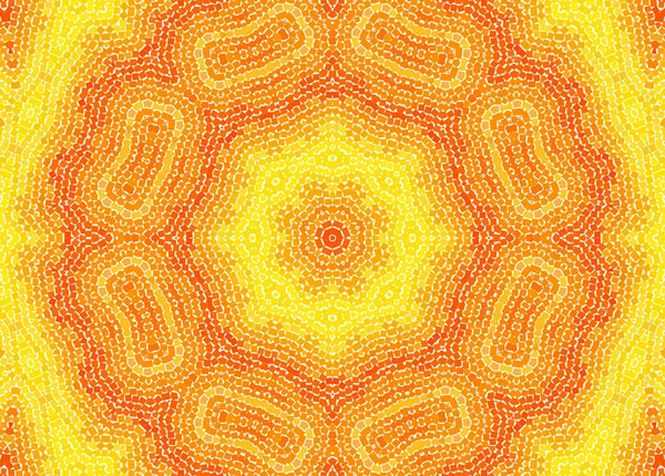 Abstract Bright Yellow Orange Background Concentric Mosaic Pattern Design — Stock Photo, Image