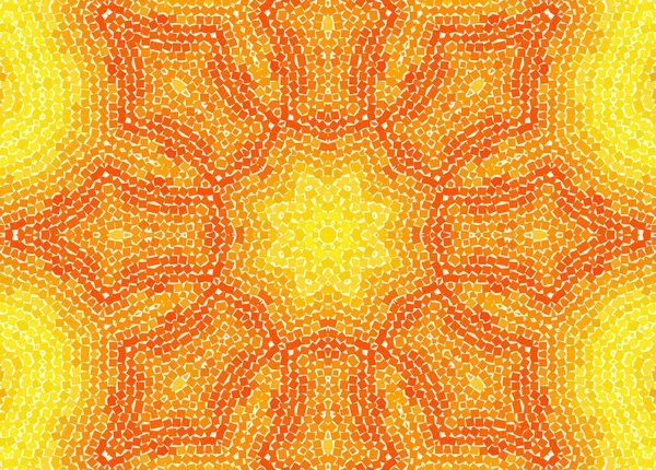 Abstract Yellow Orange Background Concentric Mosaic Pattern Design — Stock Photo, Image