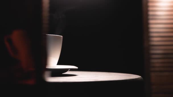 Gorąca kawa z steam — Wideo stockowe