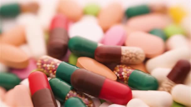 Colorido fondo píldoras — Vídeo de stock
