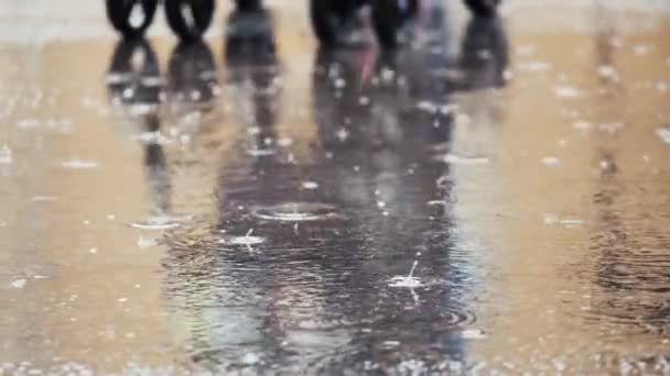 Gouttes de pluie ondulées au ralenti — Video