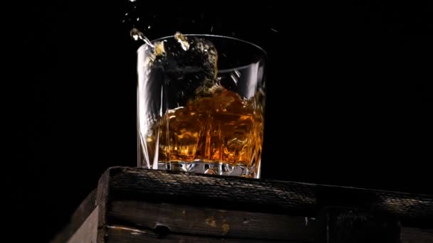 Whisky doré avec glace — Video