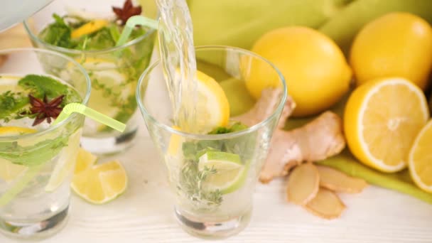 Frische hausgemachte Limonade — Stockvideo