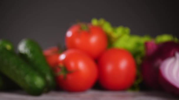 Zeleninový salát ingridientů — Stock video