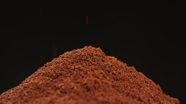 Pile de café moulu aromatique — Video
