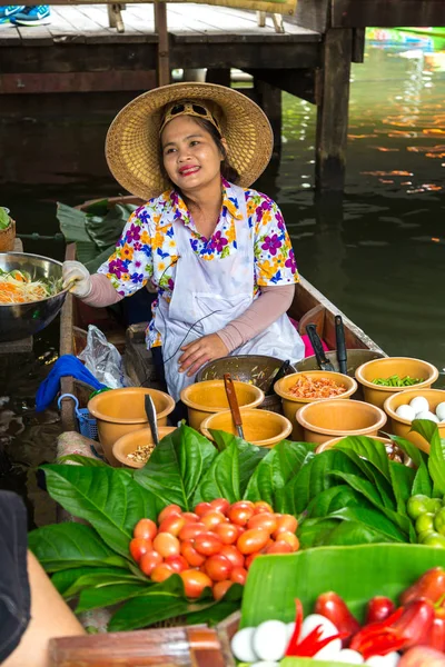 Bangkok Thajsko Března 2018 Plovoucí Trh Thajsku Letním Dni — Stock fotografie