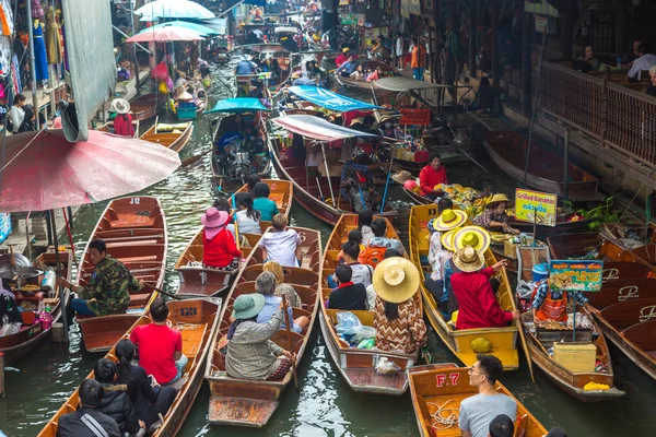 Bangkok Thailandia Marzo 2018 Mercato Galleggiante Thailandia Una Giornata Estiva — Foto Stock