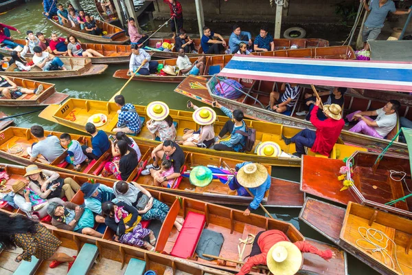 Bangkok Thailandia Marzo 2018 Mercato Galleggiante Thailandia Una Giornata Estiva — Foto Stock