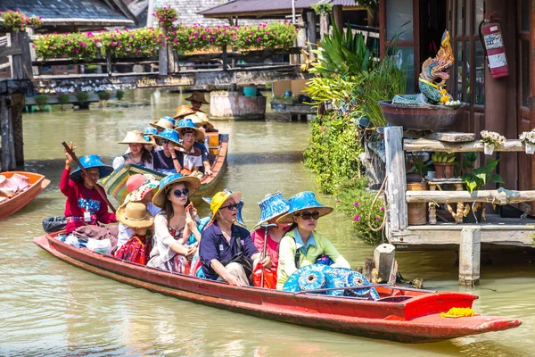 Pattaya Tailandia Marzo 2018 Mercado Flotante Pattaya Tailandia Día Verano — Foto de Stock