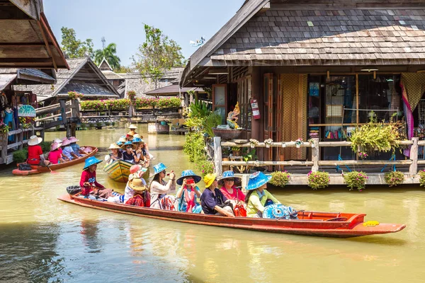 Pattaya Tajlandia Marca 2018 Pływający Targ Pattaya Tajlandia Letnie Dni — Zdjęcie stockowe