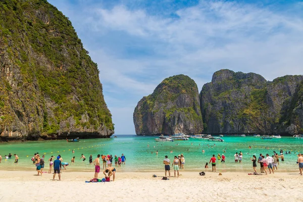 Νησί Phi Phi Ταϊλάνδη Μαρτίου 2018 Maya Bay Στο Νησί — Φωτογραφία Αρχείου