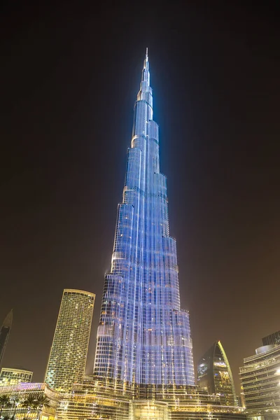 Dubai Emiratos Árabes Unidos Junio 2018 Burj Khalifa Noche Dubai —  Fotos de Stock