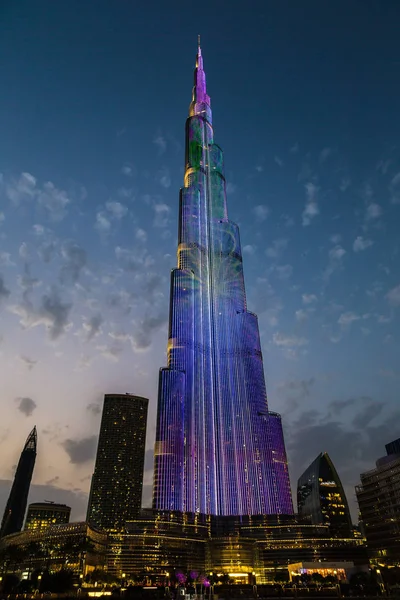 Dubai Emirati Arabi Uniti Giugno 2018 Burj Khalifa Notte Dubai — Foto Stock