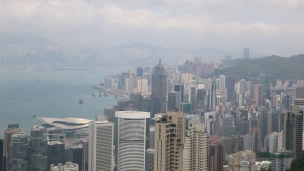 Hong Kong Chine Juin 2018 Vue Panoramique Quartier Des Affaires — Video