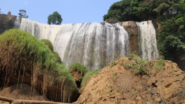 Водопад Слонов Далате Вьетнам Летний День — стоковое видео