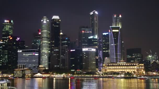 Singapur Junio 2018 Singapur Noche Verano — Vídeo de stock