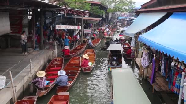 2018年3月22日 泰国的浮动市场在夏季的一天 — 图库视频影像
