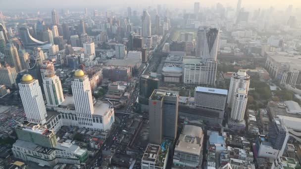 Bangkok Thajsko Března 2018 Letecký Pohled Bangkok Letní Večer — Stock video