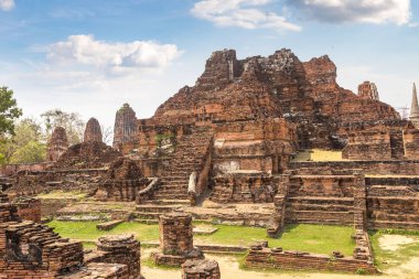 Ayutthaya Historical Park Ayutthaya, Tayland bir yaz günü içinde