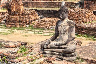 Ayutthaya Historical Park Ayutthaya, Tayland bir yaz günü içinde