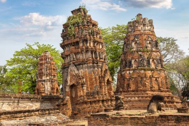 Ayutthaya Historical Park Ayutthaya, Tayland bir yaz günü içinde