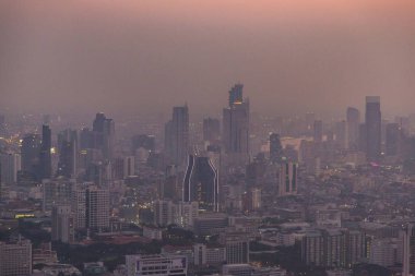 Bangkok Hava görünümünü bir yaz akşamları
