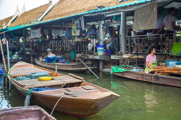 Bangkok Thajsko Března 2018 Plovoucí Trh Thajsku Letním Dni — Stock fotografie