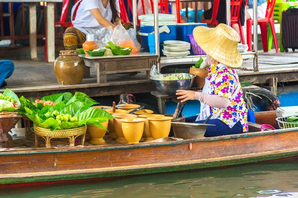 Mercado Flotante Tailandia Día Verano — Foto de Stock