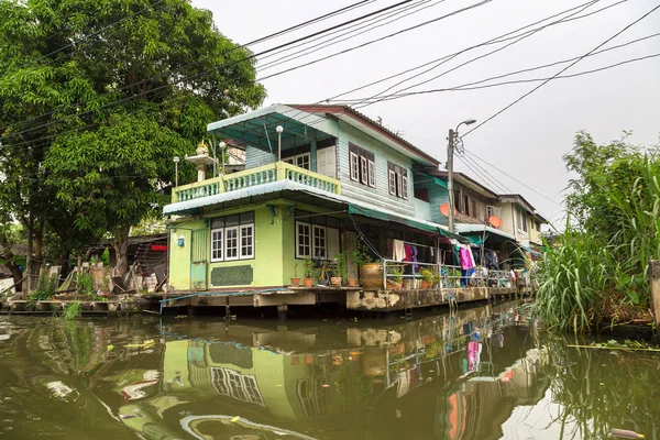 Vida Largo Del Río Bangkok Tailandia Día Verano — Foto de Stock