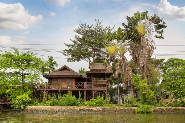 Vie Long Rivière Bangkok Thaïlande Dans Une Journée Été — Photo