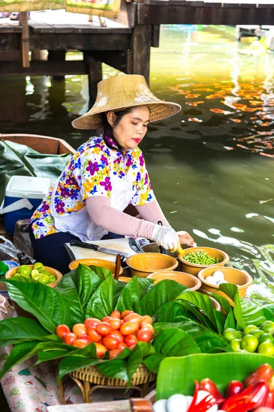 Bangkok Tailandia Marzo 2018 Mercado Flotante Tailandia Día Verano — Foto de Stock