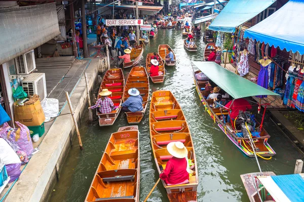 Bangkok Thailand Março 2018 Mercado Flutuante Tailândia Dia Verão — Fotografia de Stock