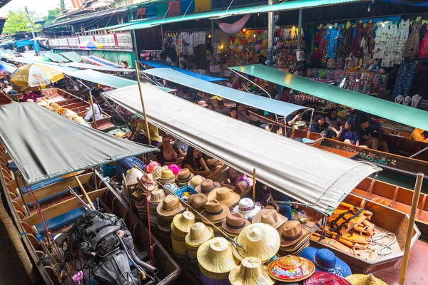 Bangkok Thailand Março 2018 Mercado Flutuante Tailândia Dia Verão — Fotografia de Stock