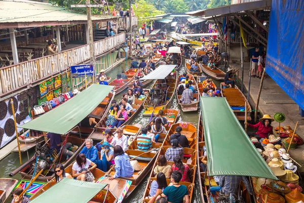Bangkok Tailandia Marzo 2018 Mercado Flotante Tailandia Día Verano — Foto de Stock