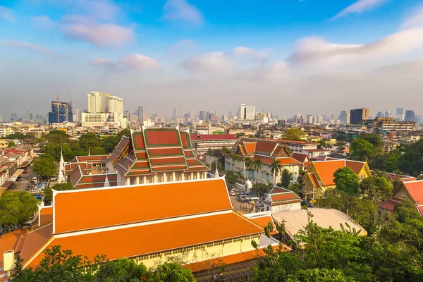 Vue Aérienne Temple Wat Saket Bangkok Thaïlande Par Une Journée — Photo