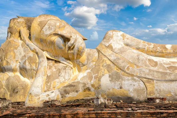 Спящий Будда Лежащий Будда Аюттхая Таиланд Летний День — стоковое фото