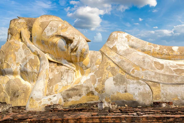 Bouddha Endormi Bouddha Couché Ayutthaya Thaïlande Dans Une Journée Été — Photo