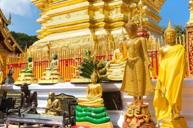 Golden pagoda Wat Phra Bu DOI Suthep Chiang Mai, Tayland bir yaz günü içinde