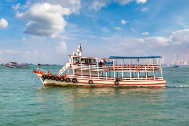 Pattaya Körfez ve plaj, bir yaz günü Tayland