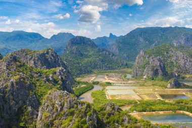 Panoramik hava görünümünde Khao Sam ROI Yot Milli Parkı, Tayland bir yaz günü